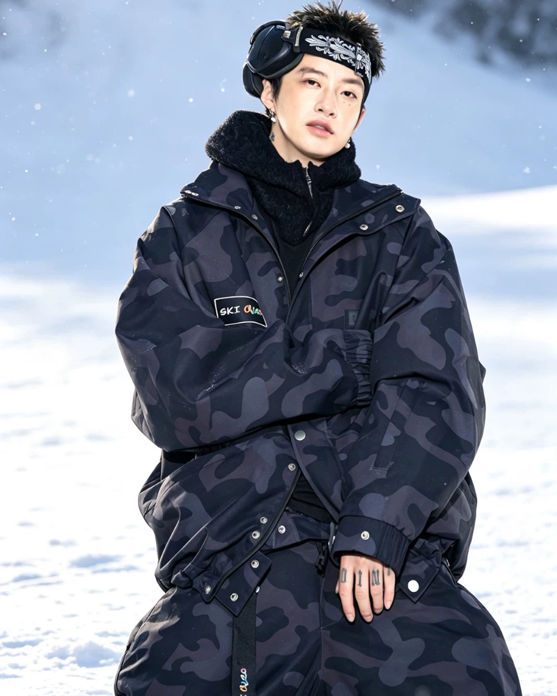 Ski Wear 3L Thickened  Ski Jacket &amp; Camo Snow Pants Set -Unisex (Single Unit Available)