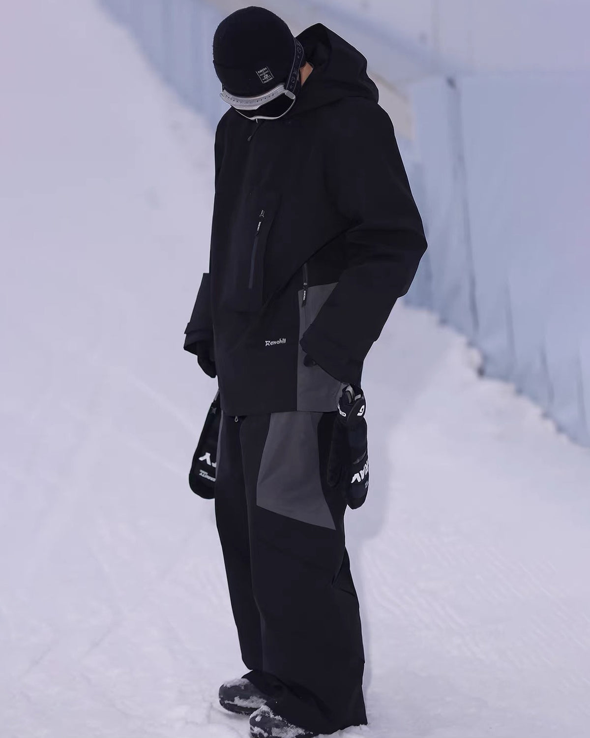 Ski Wear 3L Waterproof Red Colorblock Insulated Snow Suit - Unisex
