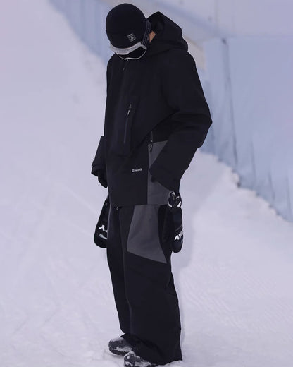 Ski Wear 3L Waterproof Red Colorblock Insulated Snow Suit - Unisex