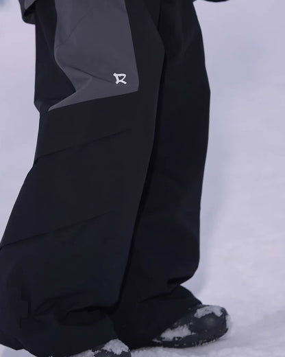 Ski Wear 3L Waterproof Red Colorblock Insulated Snow Suit - Unisex