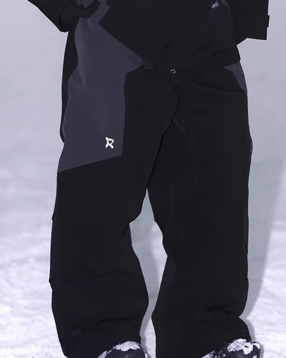 Ski Wear 3L Waterproof Red Colorblock Insulated Snow Suit - Unisex