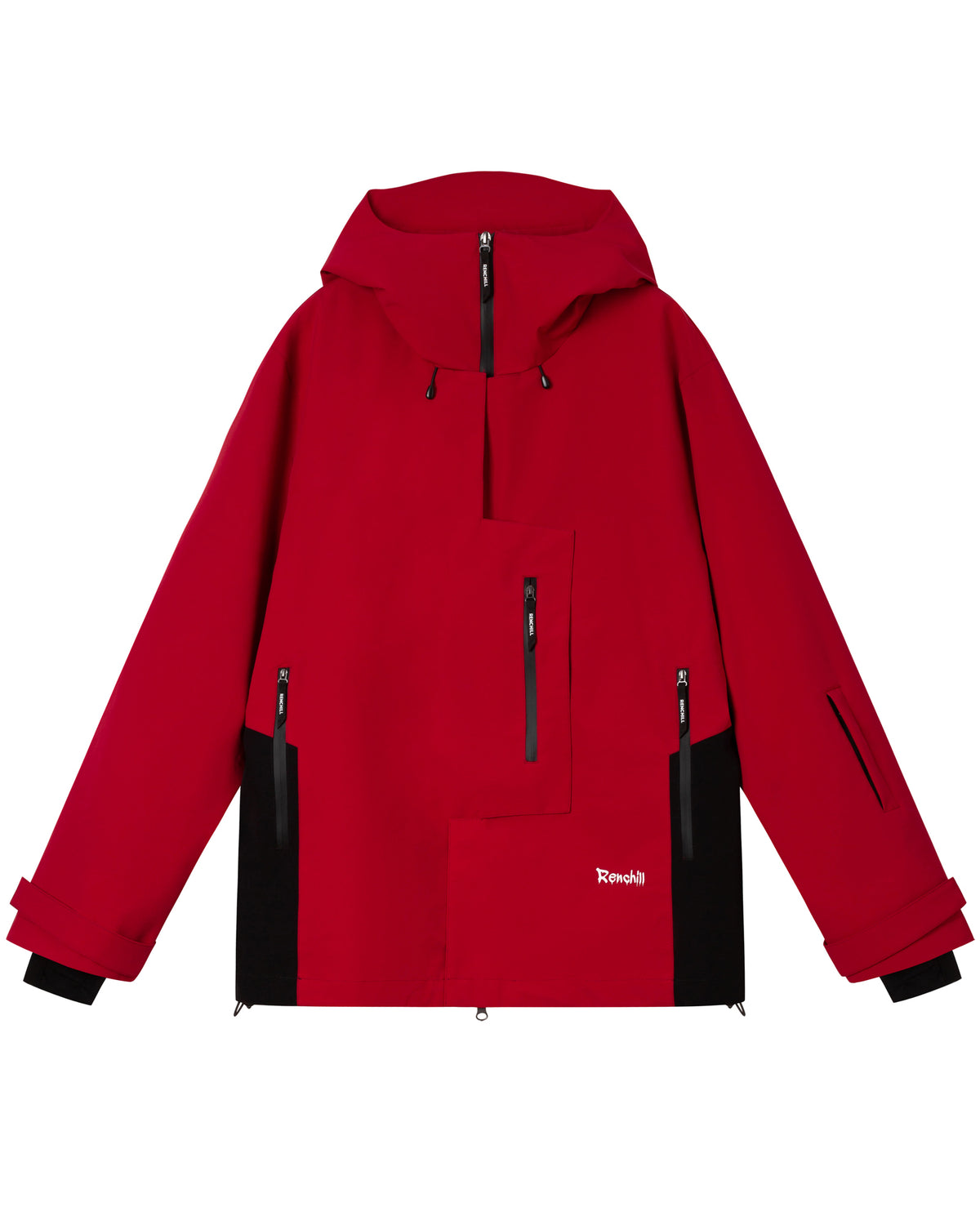 Ski Wear 3L Waterproof Red Colorblock Insulated Snow Suit - Unisex