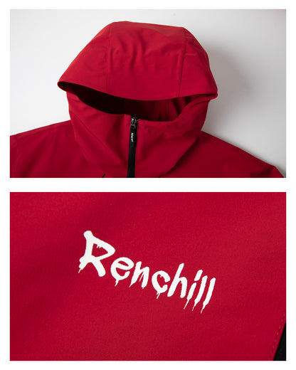 Ski Wear 3L Waterproof Red Colorblock Insulated Snow Suit - Unisex