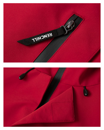 Ski Wear 3L Waterproof Red Colorblock Insulated Snow Suit - Unisex
