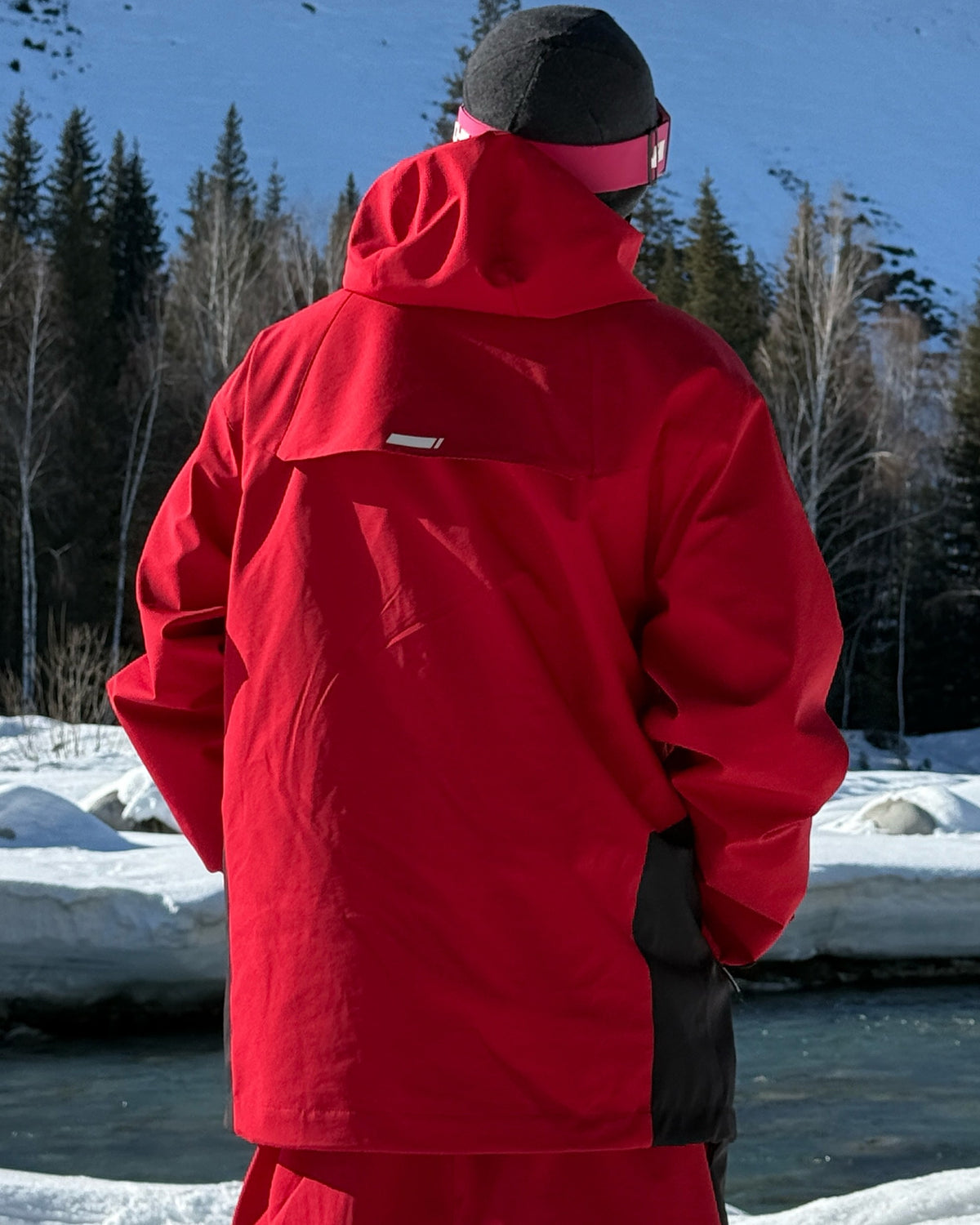 Ski Wear 3L Waterproof Red Colorblock Insulated Snow Suit - Unisex