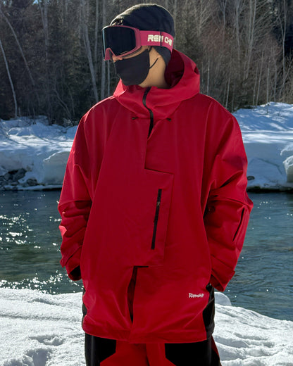 Ski Wear 3L Waterproof Red Colorblock Insulated Snow Suit - Unisex