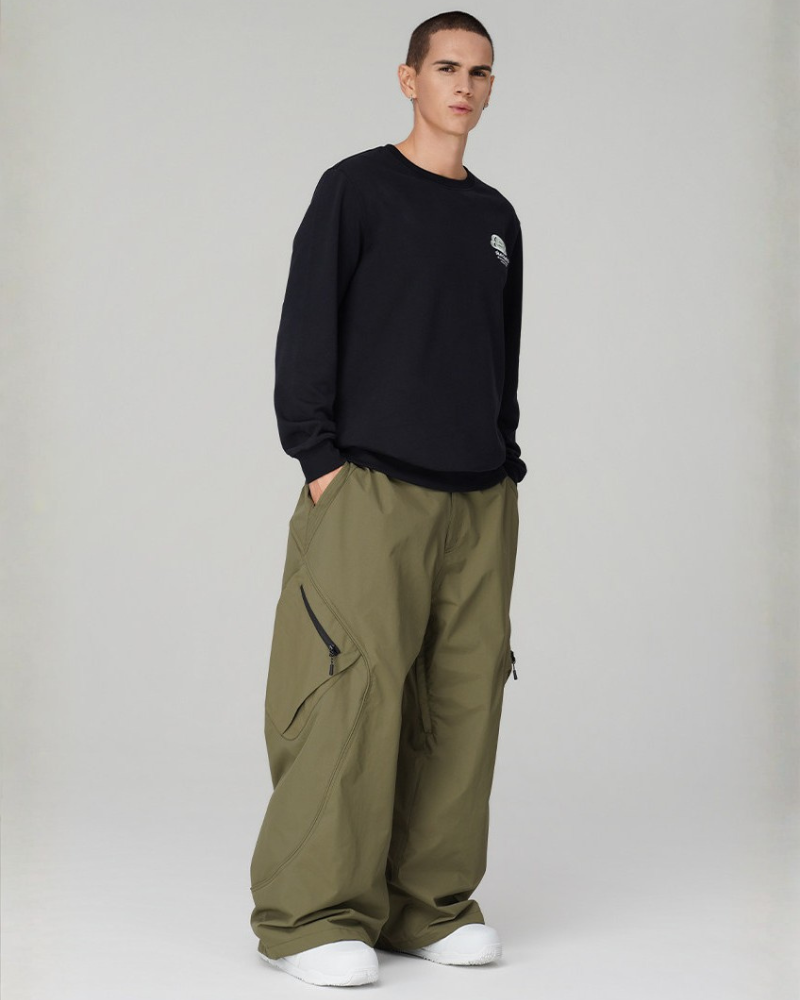 Ski Wear 3L Windproof &amp; Waterproof Baggy Cargo Snow Pants - Unisex