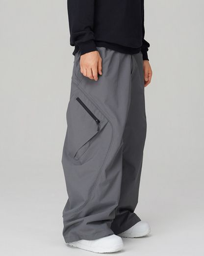 Ski Wear 3L Windproof &amp; Waterproof Baggy Cargo Snow Pants - Unisex