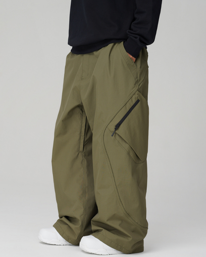 Ski Wear 3L Windproof &amp; Waterproof Baggy Cargo Snow Pants - Unisex