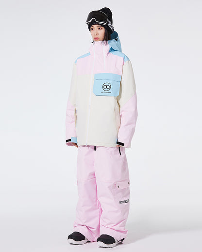 Ski Wear Waterproof Cargo Snow Jacket&amp;Bibs Suit -Unisex