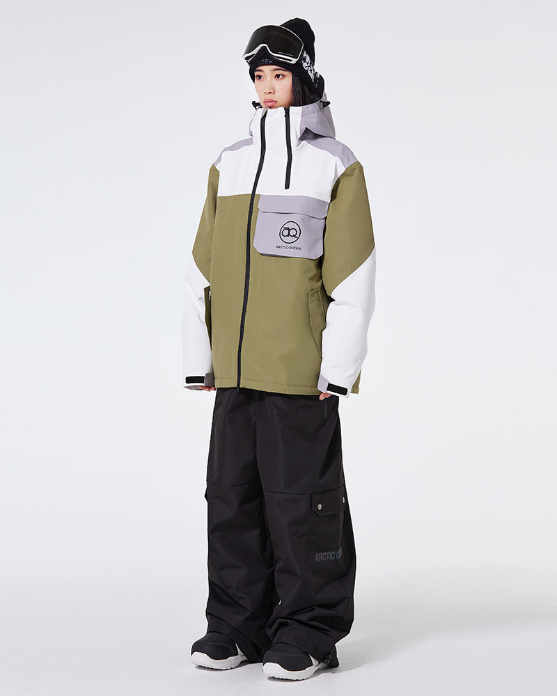 Ski Wear Waterproof Cargo Snow Jacket&amp;Bibs Suit -Unisex