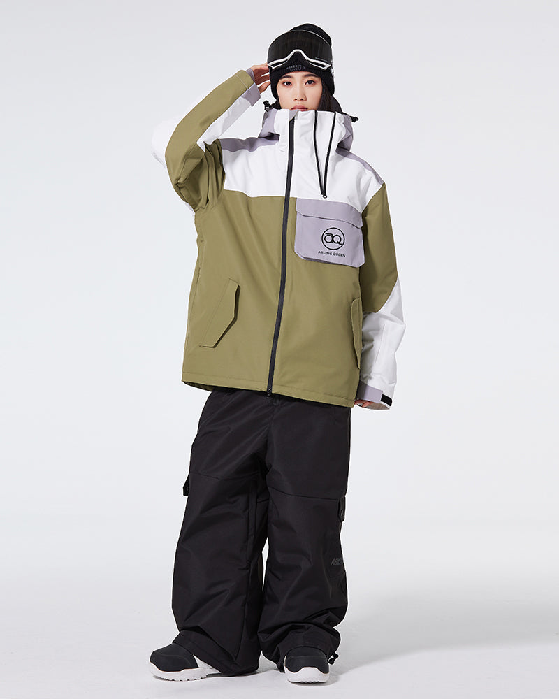 Ski Wear Waterproof Cargo Snow Jacket&amp;Bibs Suit -Unisex