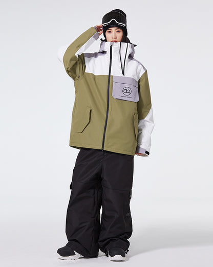 Ski Wear Waterproof Cargo Snow Jacket&amp;Bibs Suit -Unisex