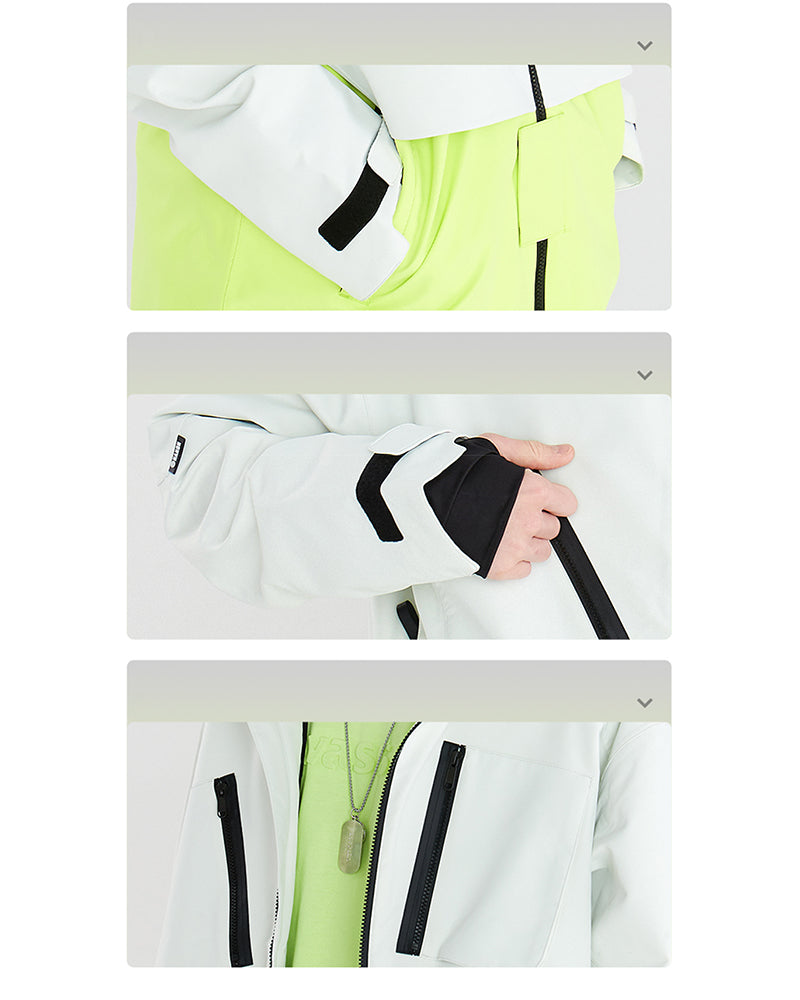 Ski Wear Color Block Snow Outfits Unisex Ski Jacket