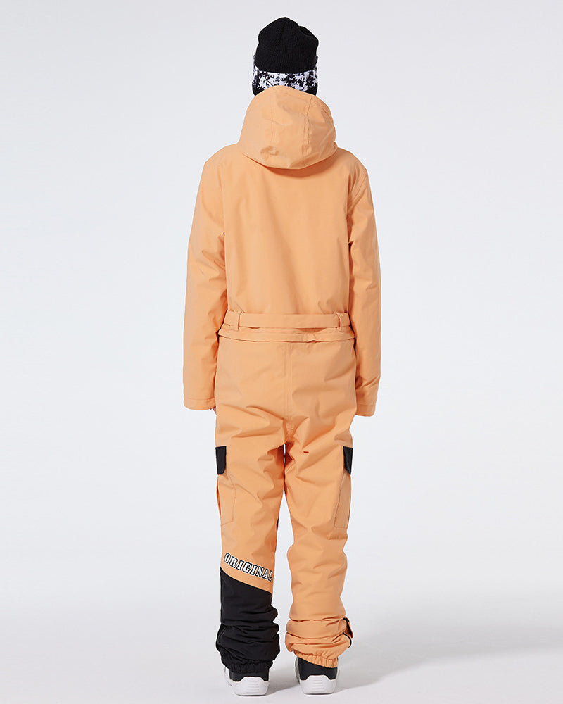 Ski Wear Color Block Thickened Unisex Jumpsuit Snow Suit