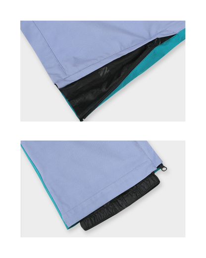 Ski Wear Snowboarding Color Block Ski Bibs -Unisex