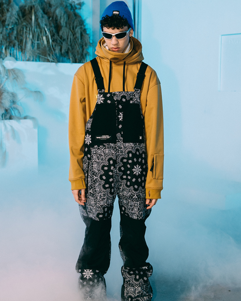 Ski Wear Snowboarding Color Block Ski Bibs -Unisex