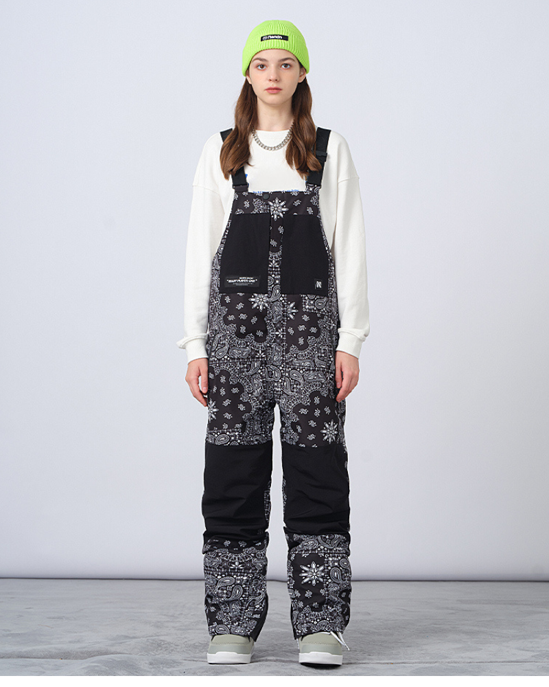 Ski Wear Snowboarding Color Block Ski Bibs -Unisex