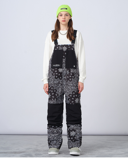 Ski Wear Snowboarding Color Block Ski Bibs -Unisex