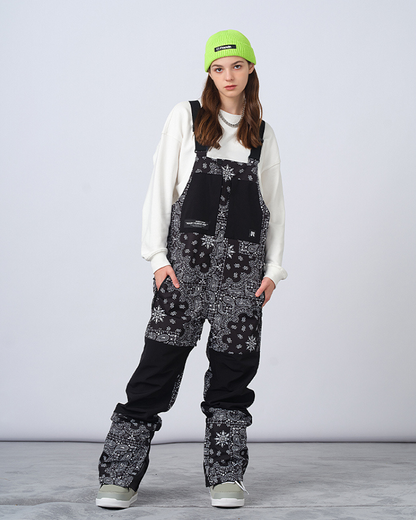 Ski Wear Snowboarding Color Block Ski Bibs -Unisex