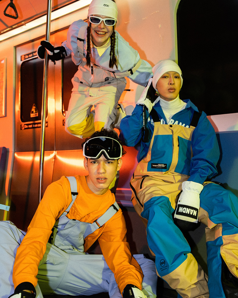 Ski Wear Snowboarding Color Block Ski Bibs -Unisex