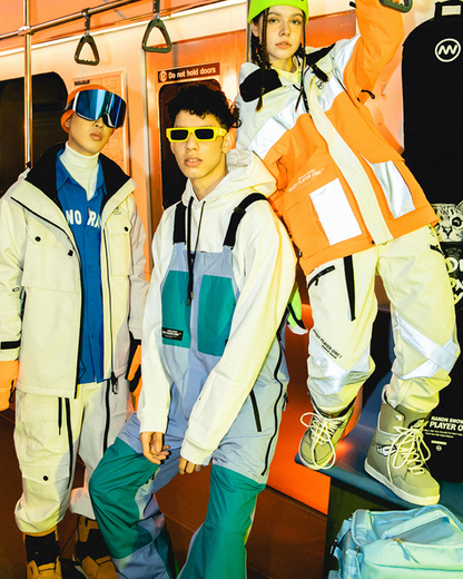Ski Wear Snowboarding Color Block Ski Bibs -Unisex