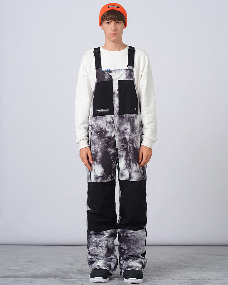 Ski Wear Snowboarding Color Block Ski Bibs -Unisex