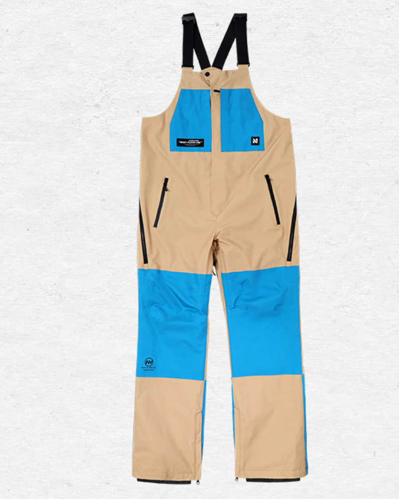Ski Wear Snowboarding Color Block Ski Bibs -Unisex