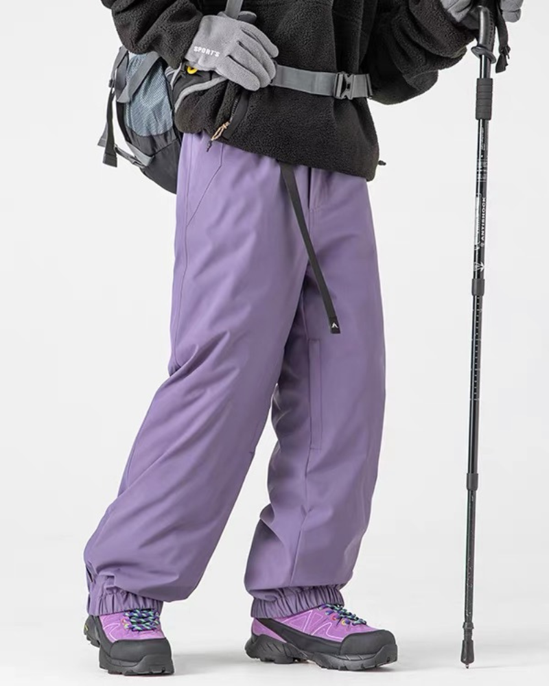 Winter Outdoor Fleece-Lined Hardshell Down Hiking|Ski Pants