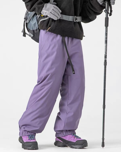 Winter Outdoor Fleece-Lined Hardshell Down Hiking|Ski Pants