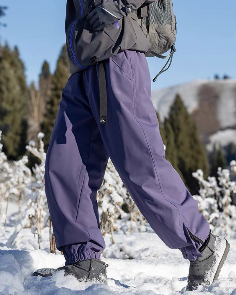 Winter Outdoor Fleece-Lined Hardshell Down Hiking|Ski Pants