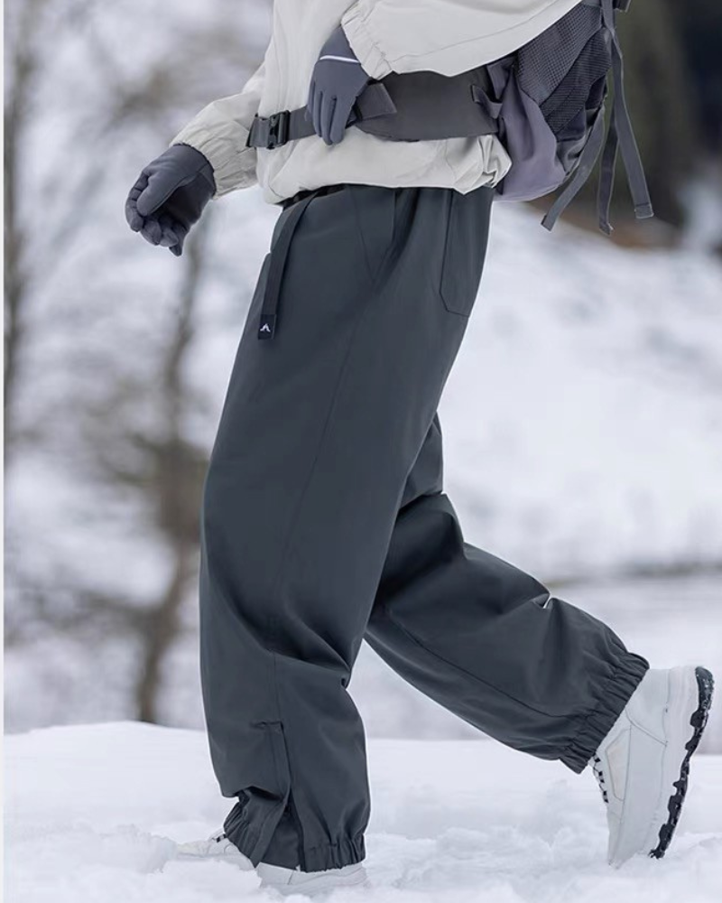 Winter Outdoor Fleece-Lined Hardshell Down Hiking|Ski Pants