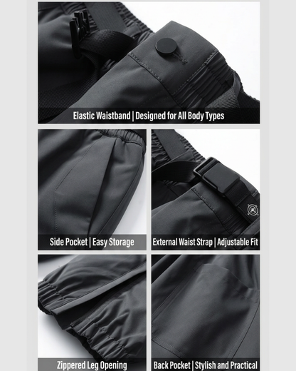 Winter Outdoor Fleece-Lined Hardshell Down Hiking|Ski Pants