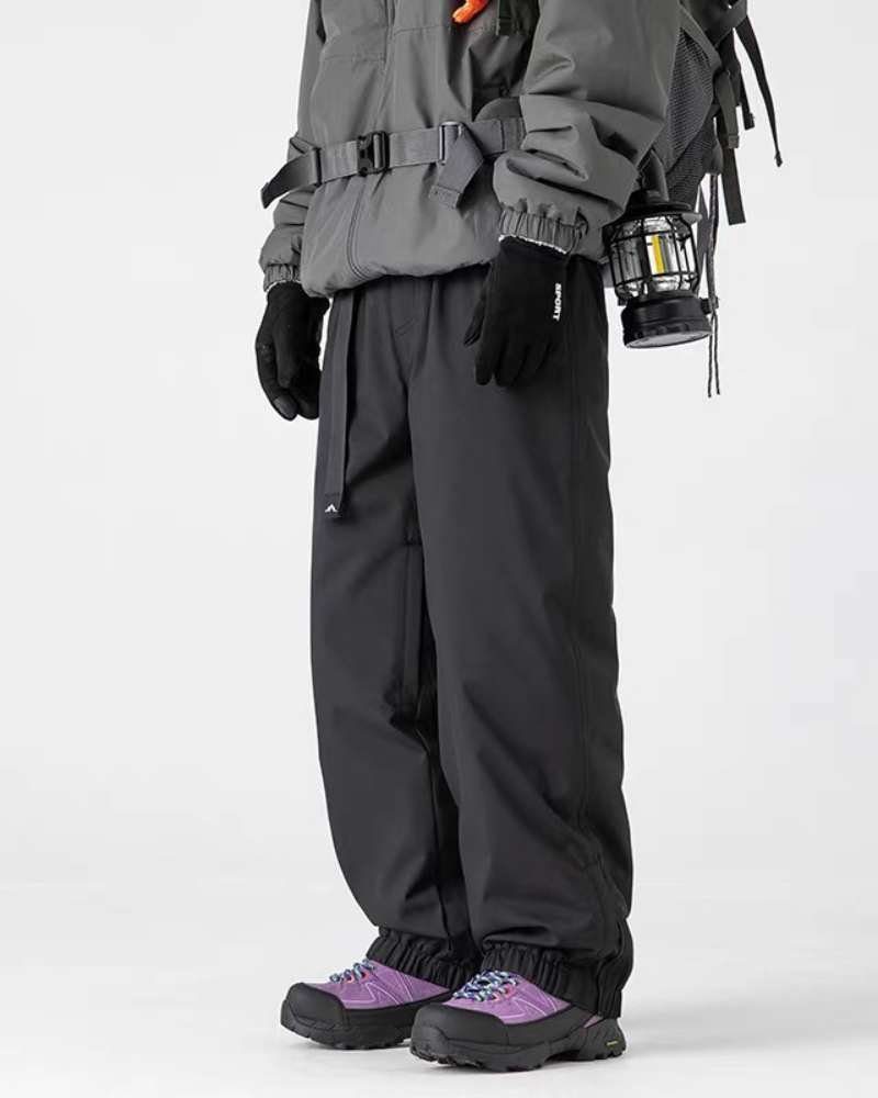 Winter Outdoor Fleece-Lined Hardshell Down Hiking|Ski Pants