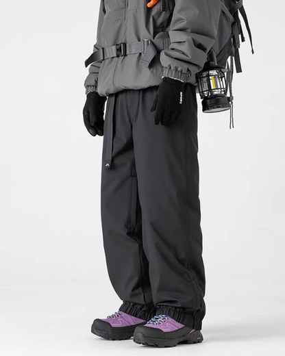 Winter Outdoor Fleece-Lined Hardshell Down Hiking|Ski Pants