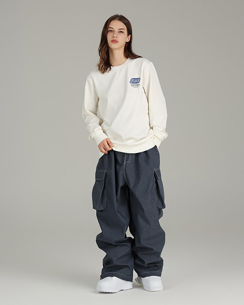 Ski Wear Snowboarding Unisex Denim Cargo Snow Pants