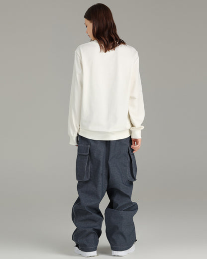 Ski Wear Snowboarding Denim Cargo Snow Pants -Unisex