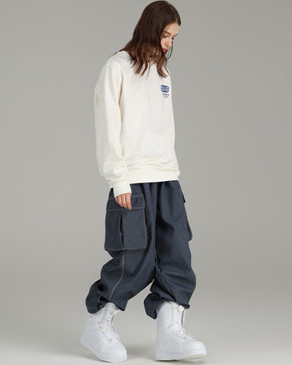 Ski Wear Snowboarding Denim Cargo Snow Pants -Unisex
