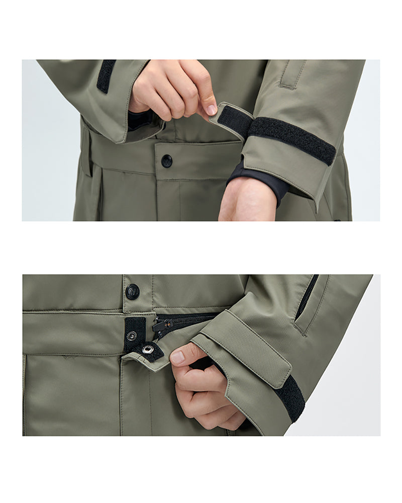 Ski Wear Color-blocking Pockets Jumpsuit Snow Suit -Unisex