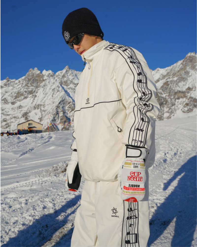 Ski Wear Music Warm Waterproof White Ski Suit -Unisex (Single Unit Available)