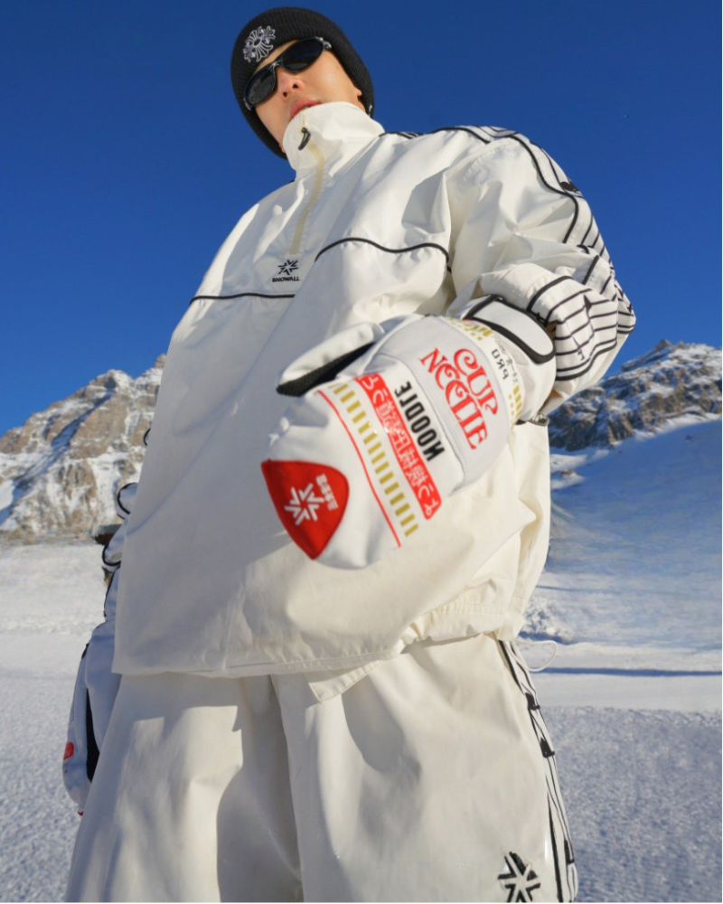 Ski Wear Music Warm Waterproof White Ski Suit -Unisex (Single Unit Available)