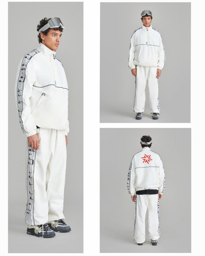 Ski Wear Music Warm Waterproof White Ski Suit -Unisex (Single Unit Available)
