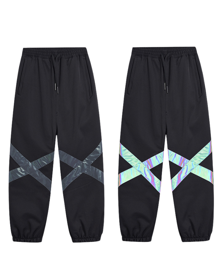 Men's Air Pose Neon Light Reflective Stripe Snow Pants XS/Gray