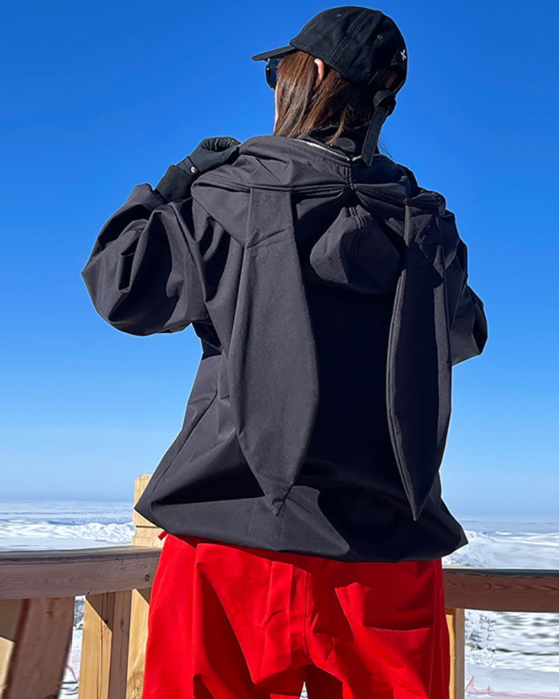 Ski Wear Outdoor Adorable Bunny Ears Warm Hoodie -Unisex