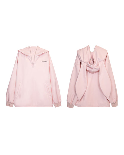 Ski Wear Outdoor Adorable Bunny Ears Warm Hoodie -Unisex