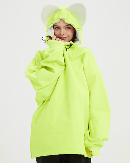 Ski Wear Outdoor Cat Ear Warm Hoodie - Women&