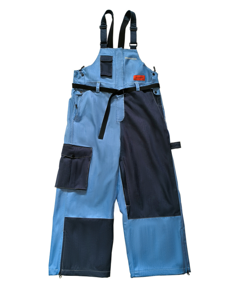 Ski Wear Outdoor Color-blocking Unisex Ski Bib Pants