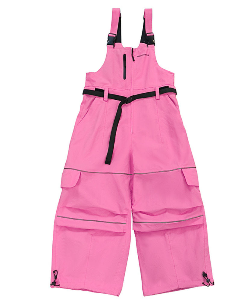 Ski Wear Snowboard Gear Reflective Stripe Ski Bibs - Unisex