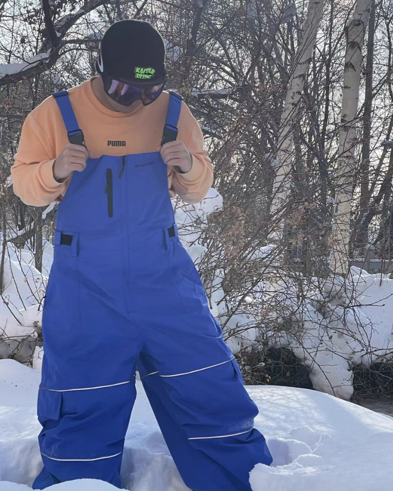 Ski Wear Outdoor Hip-hop Reflective Stripe Unisex Ski Bib Pants