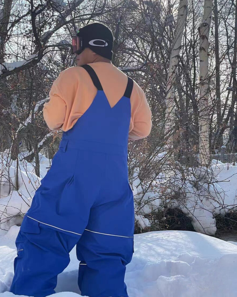 Ski Wear Snowboard Gear Reflective Stripe Ski Bibs - Unisex